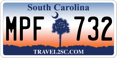 SC license plate MPF732