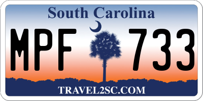 SC license plate MPF733