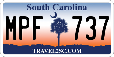 SC license plate MPF737