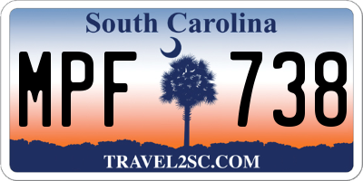SC license plate MPF738