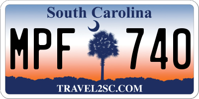 SC license plate MPF740