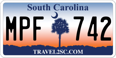 SC license plate MPF742