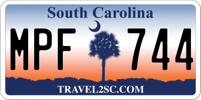 SC license plate MPF744