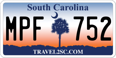 SC license plate MPF752