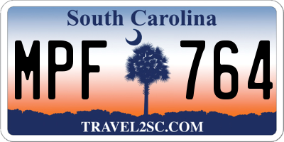 SC license plate MPF764