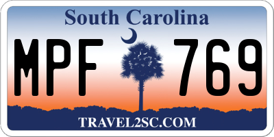 SC license plate MPF769
