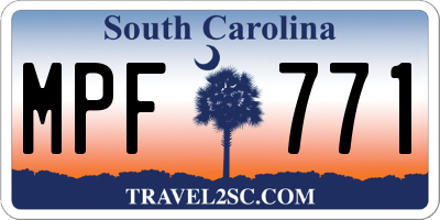 SC license plate MPF771