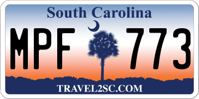 SC license plate MPF773