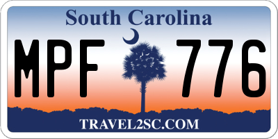 SC license plate MPF776