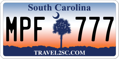 SC license plate MPF777