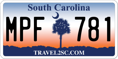 SC license plate MPF781