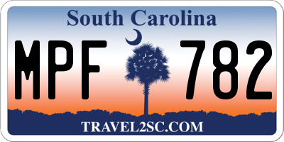 SC license plate MPF782