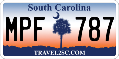 SC license plate MPF787