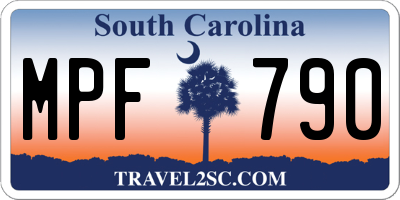 SC license plate MPF790
