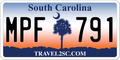 SC license plate MPF791