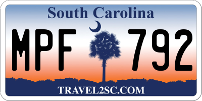 SC license plate MPF792