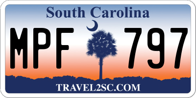 SC license plate MPF797