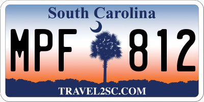 SC license plate MPF812