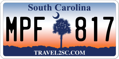 SC license plate MPF817
