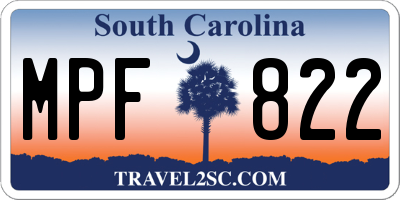SC license plate MPF822