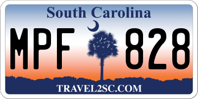 SC license plate MPF828