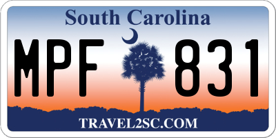 SC license plate MPF831