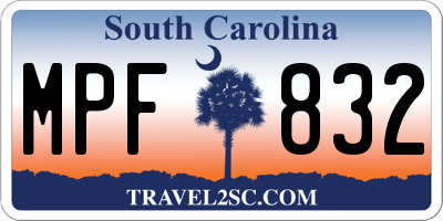 SC license plate MPF832