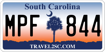 SC license plate MPF844
