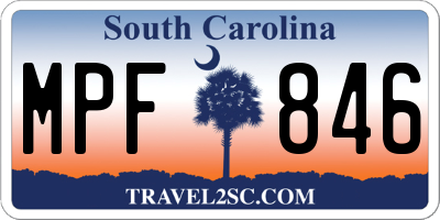 SC license plate MPF846