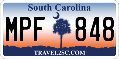 SC license plate MPF848