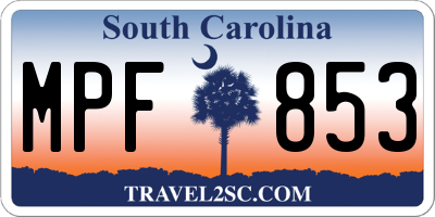 SC license plate MPF853