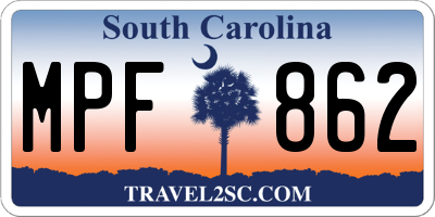 SC license plate MPF862