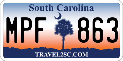 SC license plate MPF863