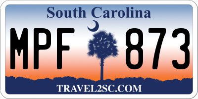SC license plate MPF873