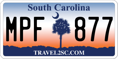 SC license plate MPF877