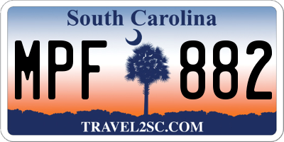 SC license plate MPF882