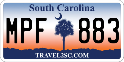 SC license plate MPF883