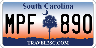 SC license plate MPF890