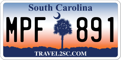 SC license plate MPF891