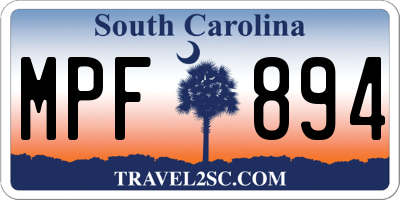 SC license plate MPF894