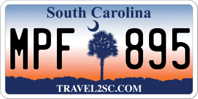 SC license plate MPF895