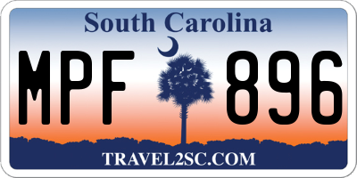 SC license plate MPF896