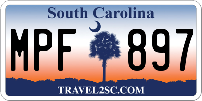 SC license plate MPF897