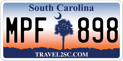 SC license plate MPF898
