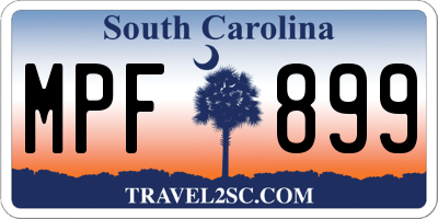 SC license plate MPF899