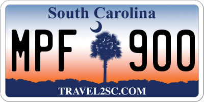 SC license plate MPF900