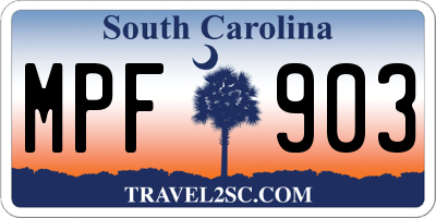 SC license plate MPF903