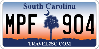 SC license plate MPF904