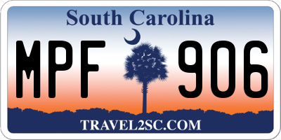 SC license plate MPF906