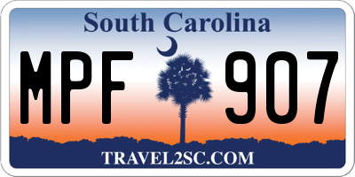 SC license plate MPF907